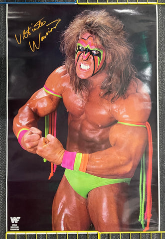 Rare Vintage 1989 WWF/WWE Ultimate Warrior Poster 23x35