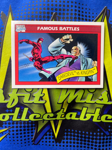 Marvel Comics 1990 Impel Trading Cards Famous Battles Daredevil vs Kingpin #95