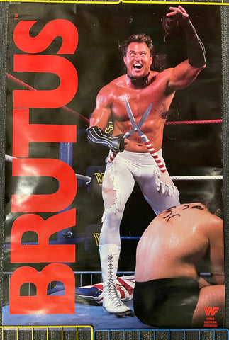 Rare Vintage 1989 WWF/WWE Brutus The Barber Beefcake Poster 23x35