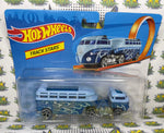 2017 Hot Wheels Track Stars Custom Volkswagen Hauler Blue with Flames (New)