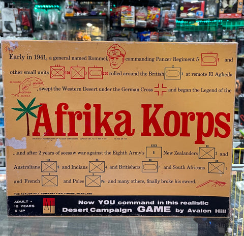 Vintage 1964 Avalon Hill Afrika Korps WWII Desert Campaign Board Game