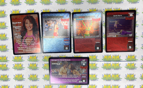 2002 WWE WWF Raw Deal Trading Card Game Victoria 5 Foil Card Set