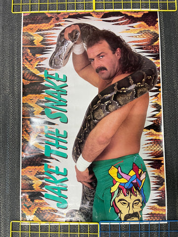 Rare Vintage 1989 WWF/WWE Jake The Snake Roberts Poster 23x35