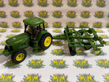 Vintage ERTL John Deere Tractor with Chisel Plow 1/64 Scale