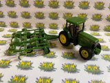 Vintage ERTL John Deere Tractor with Chisel Plow 1/64 Scale