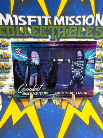 2021 Topps WWE Coolest Mixed Tag Teams Charlotte Flair & Aj Styles #Mt-1 Trading Card