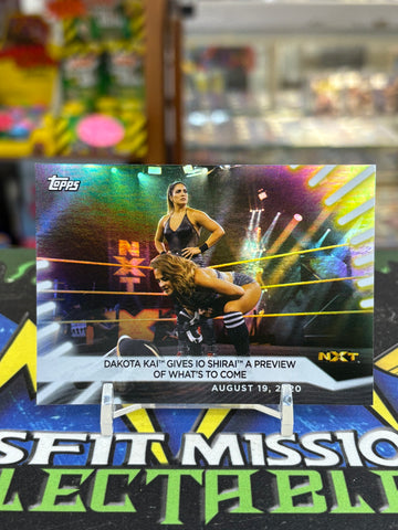 2021 Topps WWE NXT Rainbow Foil Dakota Kai Io shirai AKA Iyo Sky  #60 Trading Card