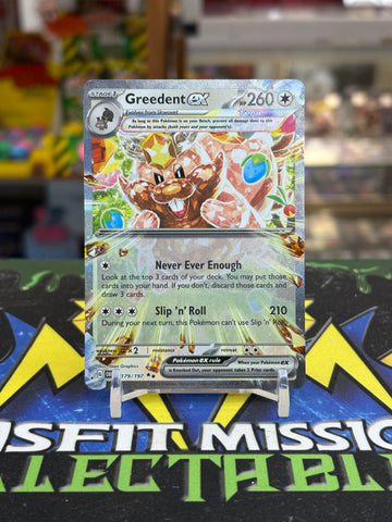 Pokemon Obsidian Flames Full Art Holo Greedent EX 179/197 OBF EN Trading Card