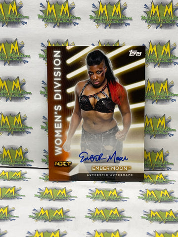 2021 Topps WWE Woman’s Division NXT Ember Moon Orange A-EM 33/75 Autographed Card