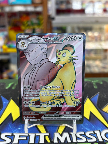 Pokemon Destined Rivals Illustration Holo Team Rocket’s Persian EX 219/182 DRI EN Trading Card
