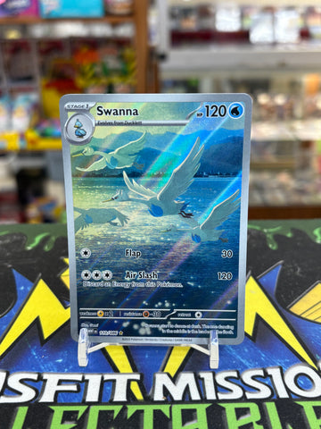 Pokemon White Flare Rare Illustration Holo Team Rocket’s Swanna 110/086 WHT EN Trading Card