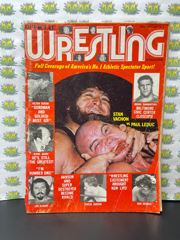 Official Wrestling Magazine September 1974 Stan Vachon vs Paul Leduc