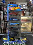 2022 Hot Wheels Batman 5 Pack Muscle Bound 2011 Dodge Charger ‘49 Merc TV Series Batmobile The Bat (New)