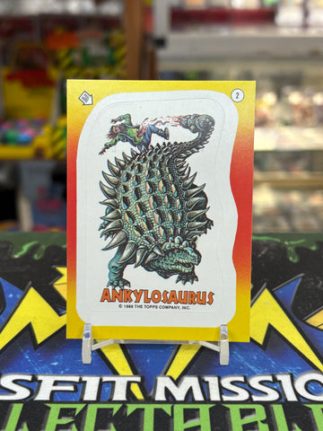 Vintage 1988 Dinosaurs Attacks Ankylosaurus #2 (Sticker) Trading Card