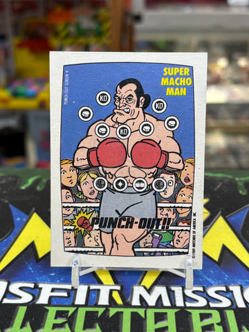 Vintage O-Pee-Chee 1989 Nintendo Game Packs Punch Out Super Macho Man 9 of 10 Scratch Off Trading Card