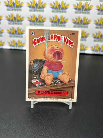 Vintage TOPPS 1986 Garbage Pail Kids Bernie Burns Sticker Trading Card