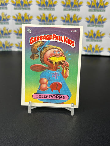 Vintage TOPPS 1986 Garbage Pail Kids Lolly Poppy Sticker Trading Card