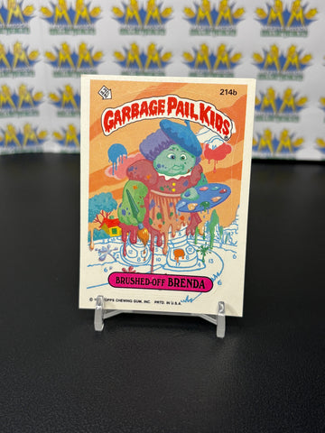 Vintage TOPPS 1986 Garbage Pail Kids Brushed-off Brenda Sticker Trading Card