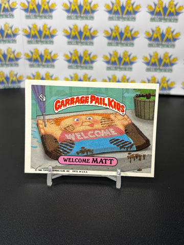 Vintage TOPPS 1986 Garbage Pail Kids Welcome Matt Sticker Trading Card