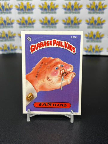 Vintage TOPPS 1986 Garbage Pail Kids Jan Hand Sticker Trading Card