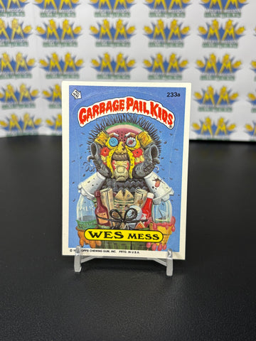 Vintage TOPPS 1986 Garbage Pail Kids Wes Mes Sticker Trading Card