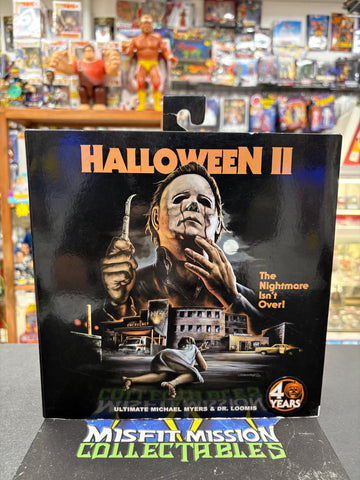 Neca 40 Years Halloween II Michael Myers & Dr. Loomis Figure Set (New)