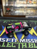 1987 Hot Wheels 4x4 Nissan #10 Black and Pink Racing Truck