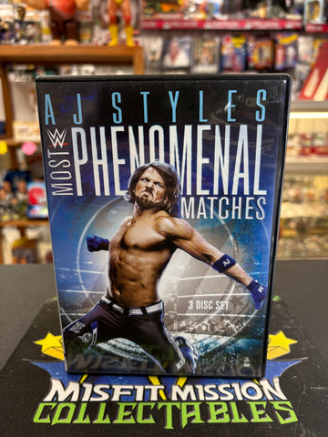 WWE Aj Styles Most Phenomenal Matches 3 Disc DVD Set