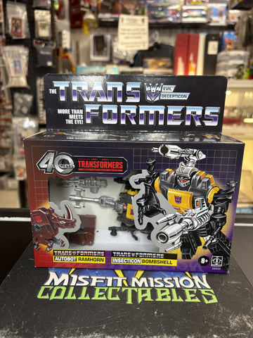 Transformers 40th Anniversary Autobot Ramhorn and Insecticon Bombshell (New)