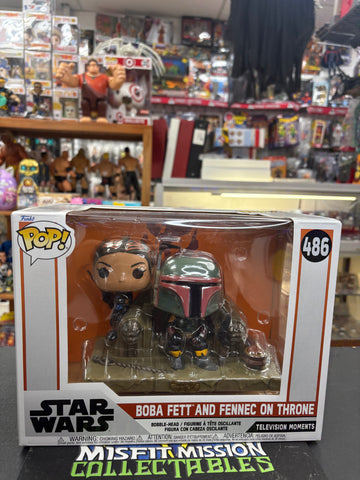 Star Wars Funko Pop 486 Star Wars Boba Fett & Fennec on The Throne Figure (New)