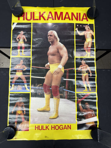 Vintage 1989 WWF/WWE Hulkamania Hulk Hogan Poster 23x35