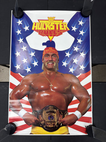 Rare Vintage 1989 WWF/WWE Hulkster Rules Hulk Hogan Poster 23x35