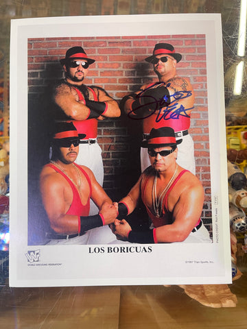 WWE Wrestling Los Boricuas Autogrpahed by Savio Vega Picture