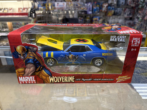 2006 Johnny Lightning Marvel Heroes Wolverine 1970 Plymouth Hemi Barracuda 1:24 Die Cast (New)