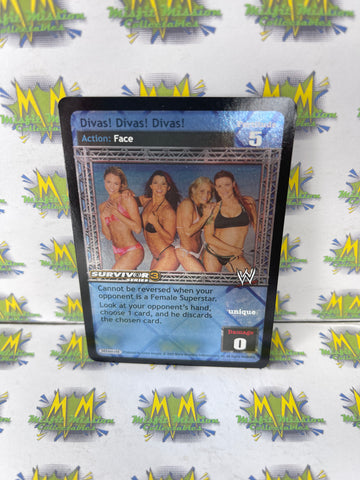 2002 WWE WWF Raw Deal Trading Card Game Divas! Divas! Divas! Foil Card