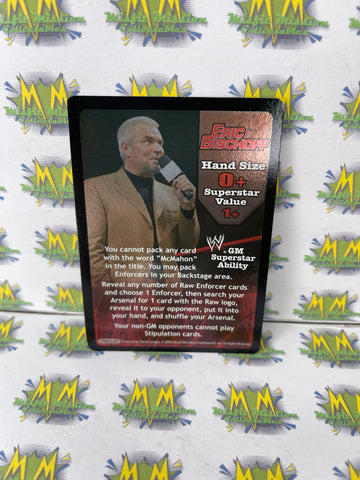2002 WWE WWF Raw Deal Trading Card Game Eric Bischoff GM Card Foil Card
