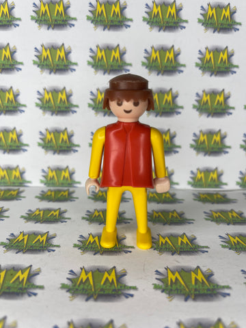 Vintage 1974 Playmobil Adult Female Figure Yellow and Red