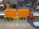Vintage 1970s Tonka Two Piece Orange and Yellow Garbage Bin Hauler Truck