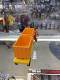 Vintage 1970s Tonka Two Piece Orange and Yellow Garbage Bin Hauler Truck