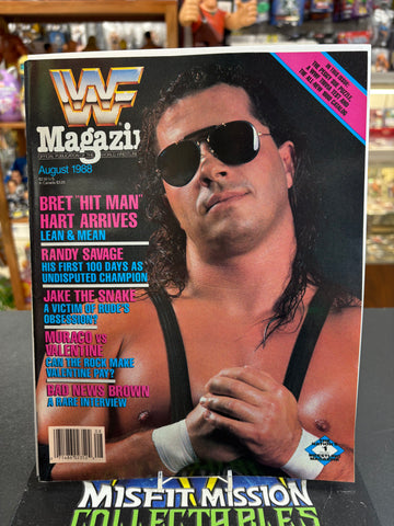 WWF Magazine August 1988 Bret Hitman Hart Cover