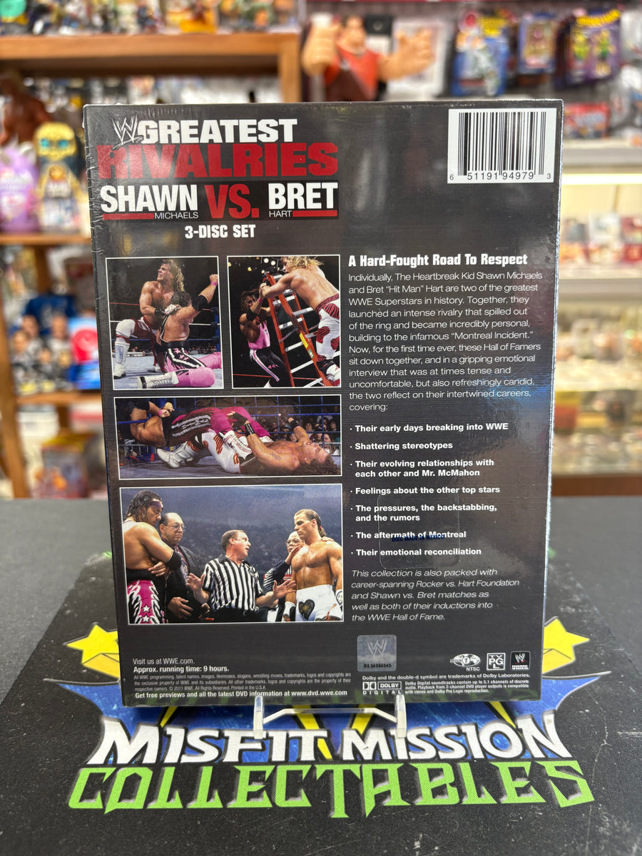 WWE Presents Greatest Rivalries Shawn Micheals Vs Bret Hart 3 Disc DVD ...