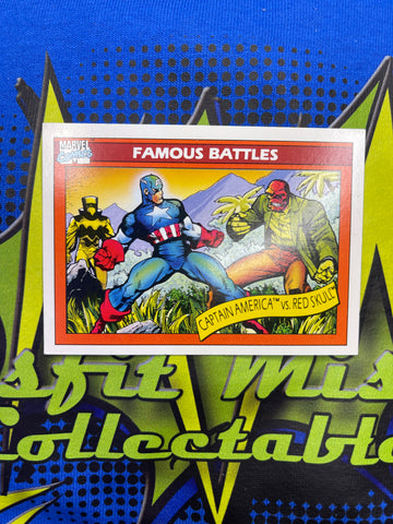 Marvel Comics 1990 Impel Trading Cards Marvel Universe Famous Battles Captain America vs Red Hood #97