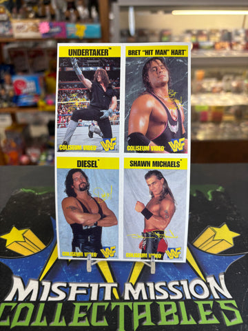 1995 WWE WWF Coliseum Video Bret Hart, Undertaker, Shawn Michaels, Diesel Favourite Superstars Fan Cards