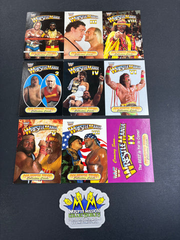 1993 WWE WWF Coliseum Video Wrestlemania Collectors Trading Cards Set of 9 Uncut Set B
