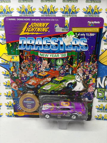 1997 Johnny Lightning Dragsters USA Limited Edition New Year ‘98 Father Time Purple Car (New)