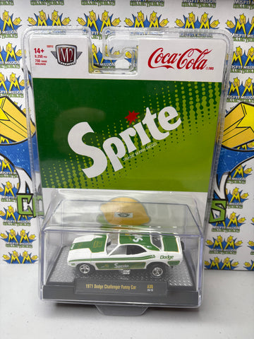 2023 M2 Machines Coca-Cola Sprite 1971 Dodge Challenger Funny Car (New)