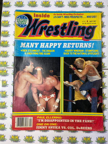 Inside Wrestling Magazine April 1987 Ricky Steamboat Barry Windham