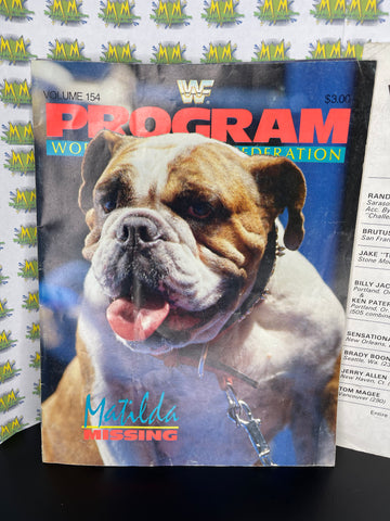 WWF World Wrestling Federation Program Volume 154 Matilda Missing