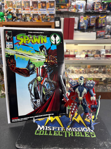 1994 McFarlane Toys Spawn Series 1 Medieval Spawn Action Figure & Comic Book
