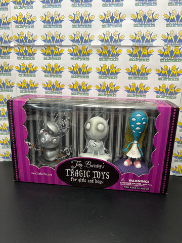 Darkhorse Deluxe Tim Burton’s Tragic Toys For Girls and Boys Robot Boy, Stain Boy, The Girl With Many Eyes, Desktop Statue Figures (New)